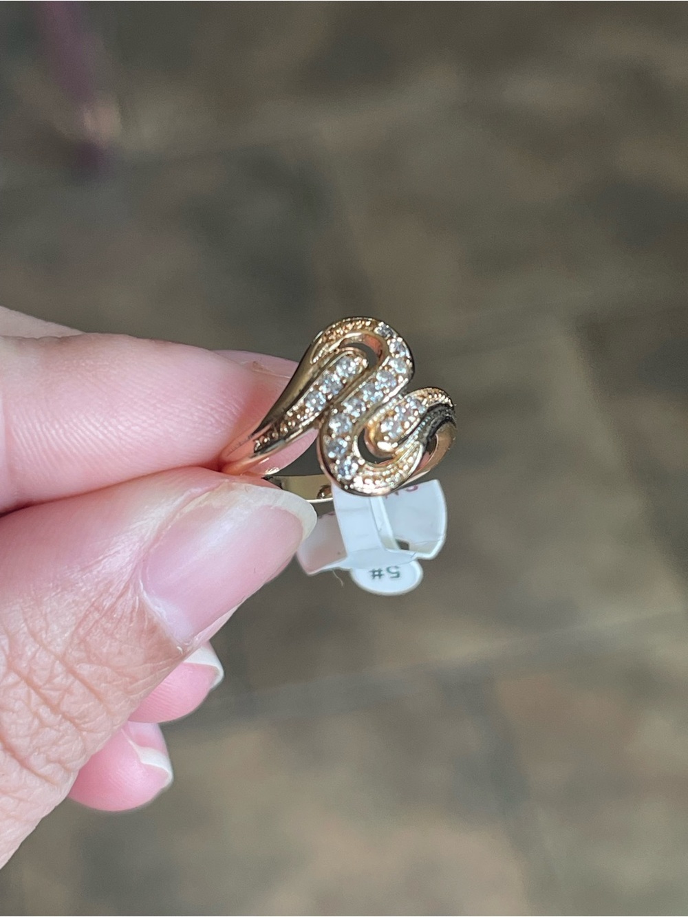 Gold Crystal Wave Ring